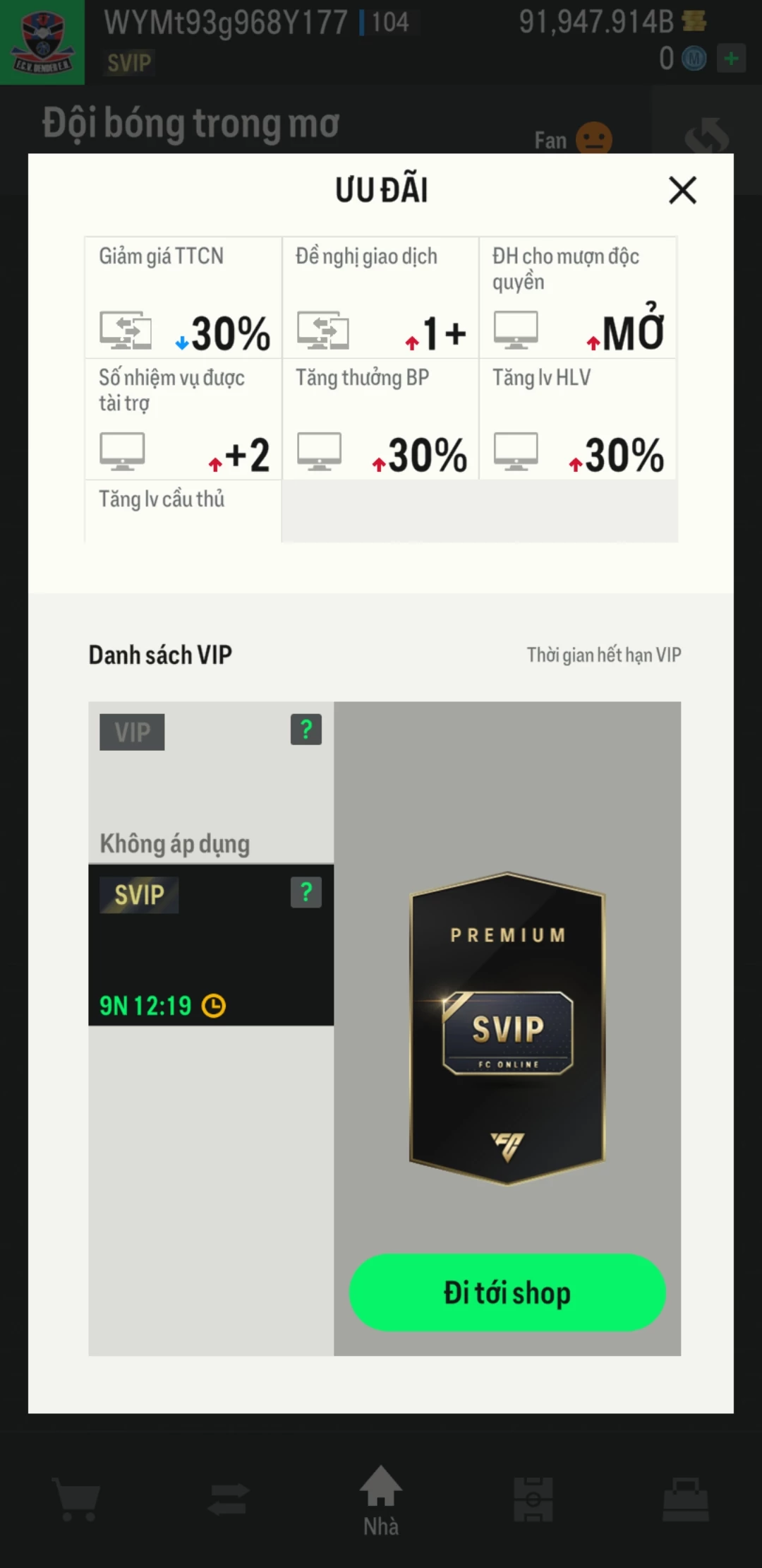Ảnh ACC mở thẻ (LOẠI SUPER VIP) bao gồm có hơn 900+ đến 1100+ thẻ cầu thủ từ Siêu sao đến Miền núi các loại (ngẫu nhiên có: 01 thẻ +12 và 03 thẻ PRIME QH, XS, CP...) Acc có sẵn BP trắng từ 80.000 tỷ BP đến 120.000 tỷ BP kèm theo nhiều ngày SVIP